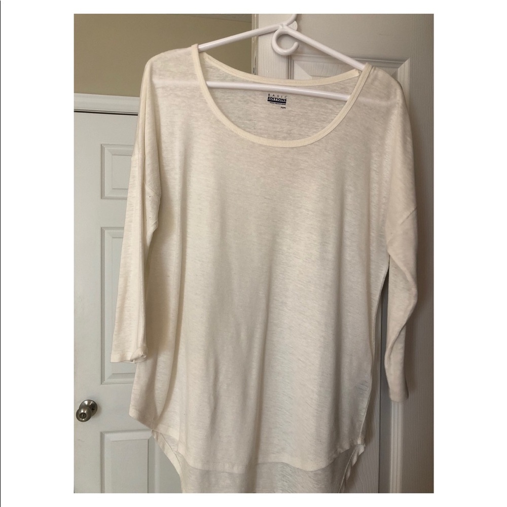 White 3/4 sleeve top